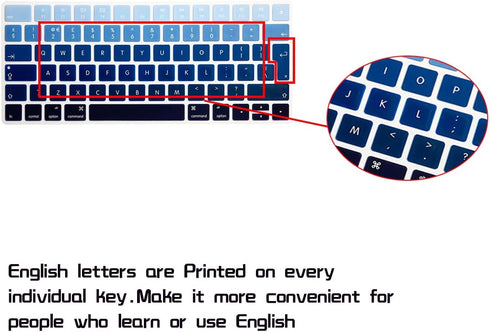 Silicone Keyboard Cover Skin Protector for Magic Wireless Bluetooth Keyboard MLA22LL/A (A1644,2015 Released) European ISO Layout,Ombre Blue...