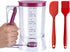 4 Cup Pancake Cupcake Batter Dispense, 900mL Pancake Dispenser For Batter With Measuring Label Squeeze Handle Bracket and Silicone food brush for ...