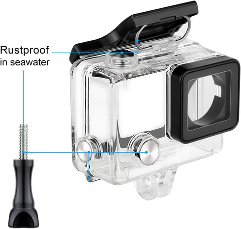 Waterproof Housing Case for GoPro Hero 4, Hero 3+, Hero 3 Underwater Photography - Waterproof Up to 131 ft (40M) - with Quick Release Mount, Thumb...