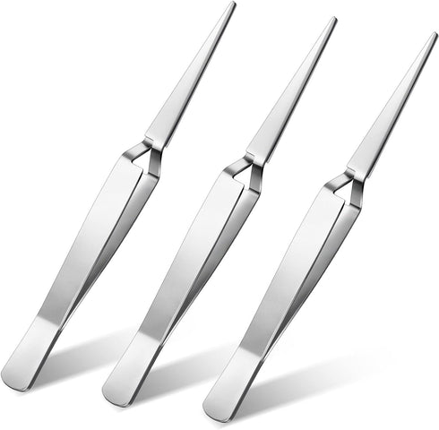 3 Pieces Reverse Tweezers Locking Tweezers for Crafting Cross Locking Electronics Tweezers Reverse Action Forceps Reverse Tension Tweezers Stainle...