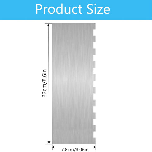 8.6 Inch Metal Cake Scraper Smoother, Stainless Steel Cake Scraper for Baking Buttercream Smoother Mousse Butter Cream Cake Decoration...
