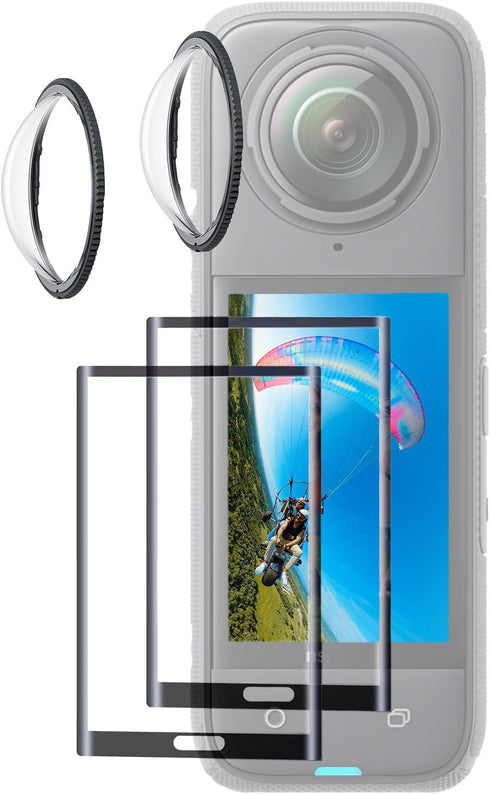 Lens Guard Screen Protector Film Kit Compatible with Insta360 X4, Premium Tempered Glass Protective Accessories Kit for Insta360 X4, Standard Lens...