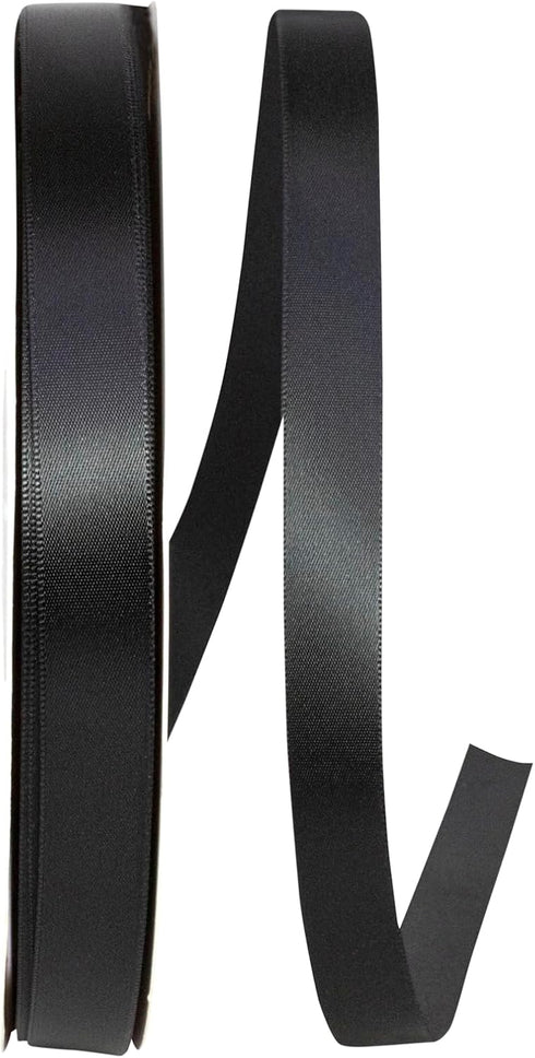 Reliant Ribbon 4950-031-03C Double Face Satin Ribbon, 5/8 Inch X 100 Yards, Black...