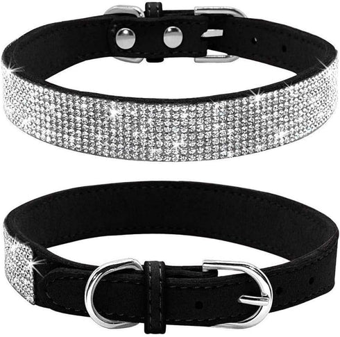 Microfiber Pet Dog Collar Leashes Set, Reflective Dog Collar, Double-Layer Soft Leather Pet Leash, Cat Dog Collar Leash Set, Pet Collar Leash for ...