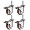 Skelang 4 Pcs 1'' Swivel Threaded Stem Casters, TPE Mute Crib Caster, M6×15 Stem Caster Wheels with Brake, Replacement for Baby Bed, Cabinet, Tabl...