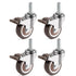 Skelang 4 Pcs 1'' Swivel Threaded Stem Casters, TPE Mute Crib Caster, M6×15 Stem Caster Wheels with Brake, Replacement for Baby Bed, Cabinet, Tabl...