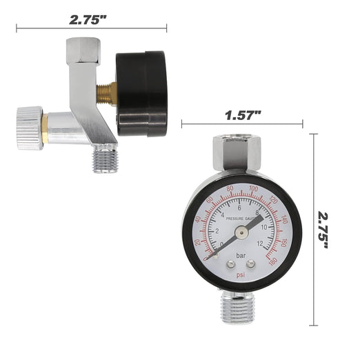 Spray Gun Air Regulator Valve, Air Flow Regulator with Pressure Gauge for Spray Guns and Air Tools, 1/4 Inch NPT,Up to 180 PSI...