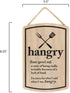 Hangry Definition Wood Wall Decor - Funny Hanging Sign for Kitchen - I'm Sorry For What I Said When I Was Hangry...