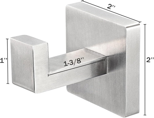 IBosins 4 Pack Towel Hooks Hand Towel Holder for Bathroom Wall Livingroom Bedroom Kitchen Closet Heavy Duty Stainless Steel Hook Hanger for Robe, ...