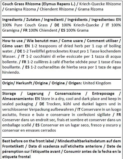 Herba Organica Couch Grass Rhizome - Elymus Repens L - Herbal Tea (100g)...
