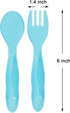 Youngever 18 Pcs Plastic Toddler Utensils, Plastic Kids Forks Kids Spoons, Large Size, Top Dishwasher Safe, Set of 9 in 9 Rainbow Colors...