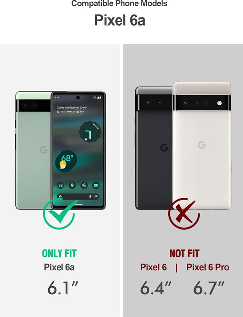 Poetic Revolution Series Case Compatible with Pixel 6A 5G, Built-in Screen Protector Work with Fingerprint ID, Full Body Rugged Shockproof Protect...