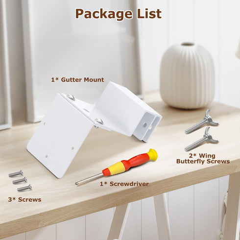 Gutter Mount Bracket Compatible with Eufy Security SoloCam S340, Solar Security Camera, Rust-Proof Bracket with Extended Arms Design, Protect Cam ...