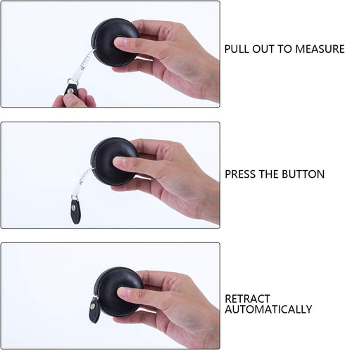 g Tape Measure Leather Retractable Body Measuring Tape 150 cm 60 Inch Tailor Fabric Small Tape Measure with Push Button, Black (1 Pack)...