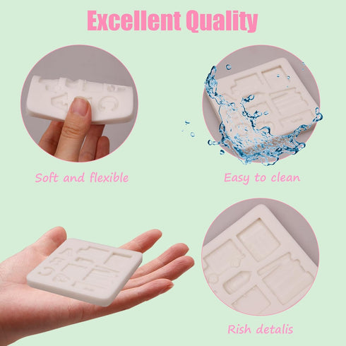 Back to School Polymer Clay Molds, 10-Cavity School Clay Earring Molds, Book Ruler Pencil Polymer Clay Molds for Jewelry Making, School Bus Calcul...