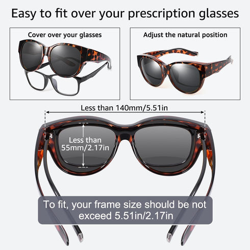 Br’Guras Oversized Polarized Fit over Sunglasses Over Glasses for Men and Women...