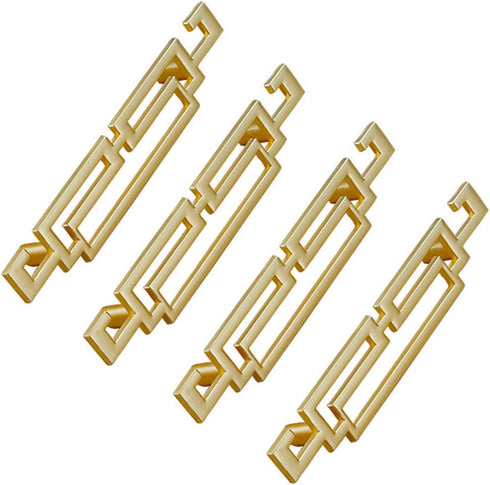 4PCS Chinese Style Cabinet Pull Handles, Drawer Pulls, Closet Handles, Hardware Handles for Furniture Dresser Drawer with Screws (128mm Hole spaci...