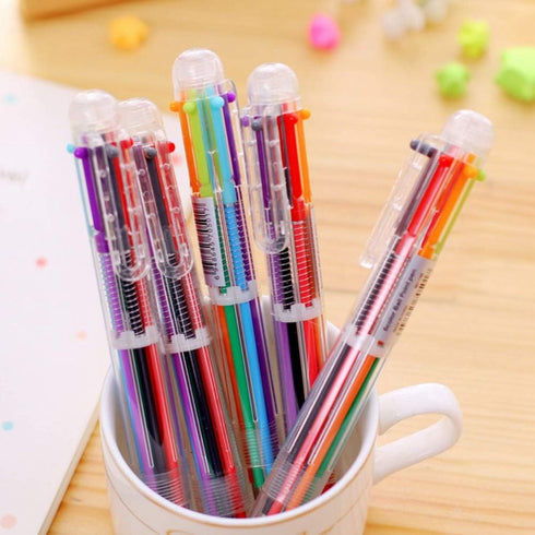 23 Pack 0.5mm 6-in-1 Multicolor Ballpoint Pen 6 Colors Retractable Ballpoint Pens...