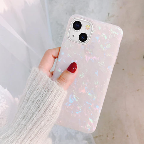 J.west Case Compatiable with iPhone 13 6.1 inch,Sparkly Opal Glitter Translucent Clear Soft TPU Slim Fit Protective Phone Cover Case for Women Gir...