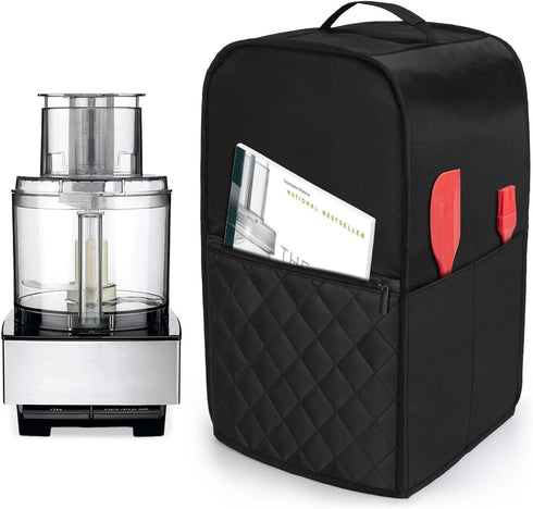 Luxja Food Processor Cover Compatible with Cuisinart and Hamilton Beach 11-14 Cup Processor, Food Processor Dust Cover with Accessories Pockets, B...