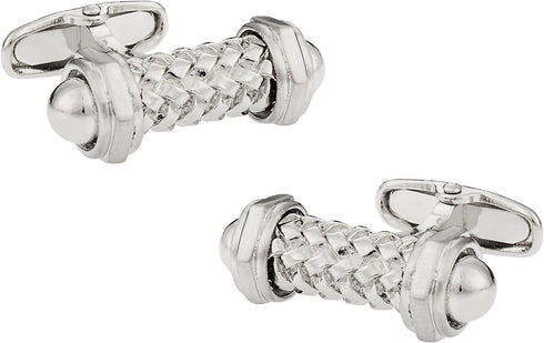 Cuff-Daddy Capped Rod Silver Cufflinks with Travel Presentation Box - Perfect Cufflinks for Men and Wedding...