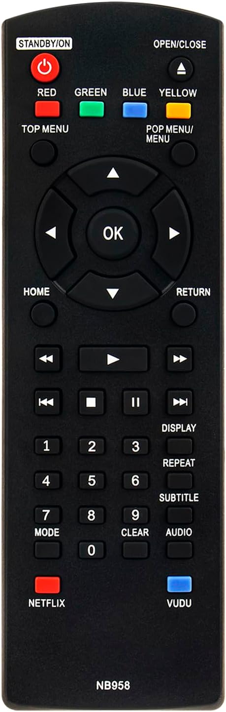 NB958UD NB958 Replaced Remote fit for Magnavox Blu-ray Disc DVD Player MBP5210 MBP5210F/F7 MBP5220F MBP5220F/F7 MBP5210F F7 MBP5220F F7...