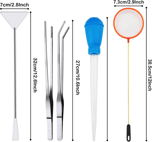 Fish Tank Cleaning Tools, 6 pcs Aquarium Cleaning Tools, Feeder Tools Kit, Aquarium Plants Cleaner, Algae Scraper for Glass Aquariums...
