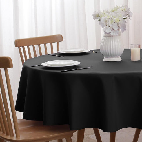 Softalker Round Tablecloth, Waterproof & Stain Resistant Table Cloth Wrinkle Free Fabric Washable 210GSM Polyester Table Cover for Dining/Party/Ou...