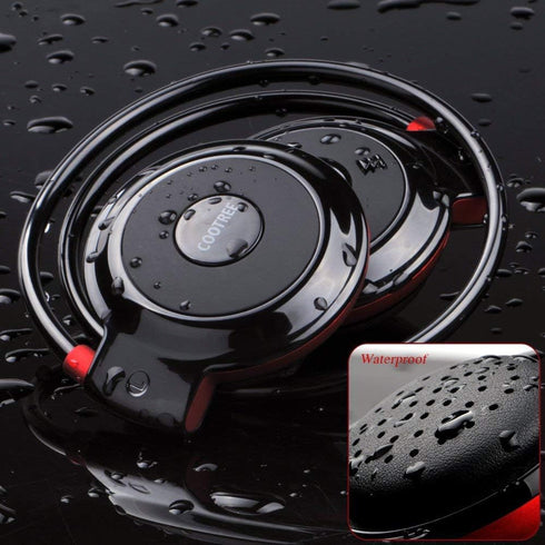 Cootree Wireless Headphone Sports Headset with Built in Microphone,Bluetooth Headphones Behind The Head,Foldable and Carried in The Purse, Black/R...