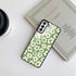for Samsung Galaxy S22 Plus Green Daisy Flower Case for Women Girls, Cute Phone Cover Tempered Glass Back Cover Soft TPU Bumper Shockproof Case Tr...