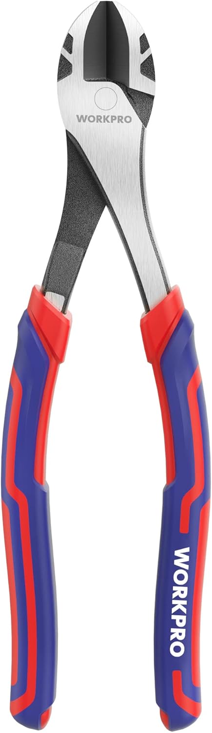 WORKPRO 8 Inch High Leverage Diagonal Pliers, Wire Cutters Heavy Duty in CRV Steel, Diagonal Cutters for Cutting Wires...