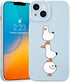 JOYLAND Cartoon Ducks Pattern Cell Phone Case for iPhone 14, Cute Animal Kawaii Blue Silicone Gel Case, Full Body Protection Shockproof Phone Case...
