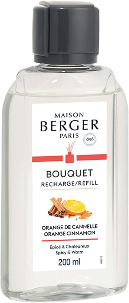 MAISON BERGER 200ml/6.76 fl. oz. Orange Cinnamon Reed Diffuser Refill, Clear...