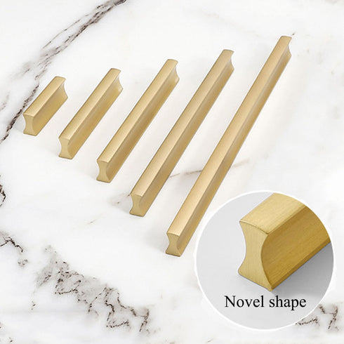 2 Pack, Brass Solid Handle, Stylish Pure Copper Wardrobe Door Handles for Wardrobes, Cabinets, Drawers. (XL (Pitch of Holes 3.78inch))...