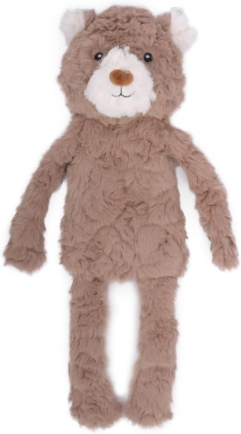 Stuffless Dog Toy, Plush Puppy Squeaky Toy with Bear Design for Foraging Snuggling Fetch Retrieve, No Stuffing Crinkle Snuffle Puzzle Chew Toy for...