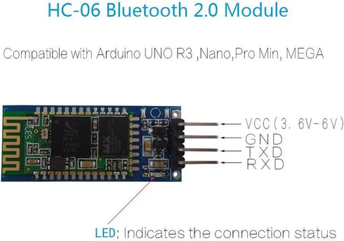 HiLetgo HC-06 RS232 4 Pin Wireless Bluetooth Serial RF Transceiver Module Bi-Directional Serial Channel Slave Mode for Arduino......
