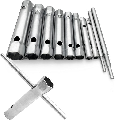 10Pcs Dual-Ended Wrench Set, 6-22mm Socket, Steel, Versatile Plumbers Wrench Set...