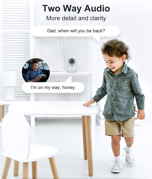 Jennov 2K Pan/Tilt Indoor Cameras for Home Security - 2.4 GHz Pet Dog Camera with Phone App, WiFi Baby Camera Monitor, Color Night Vision, Motion ...