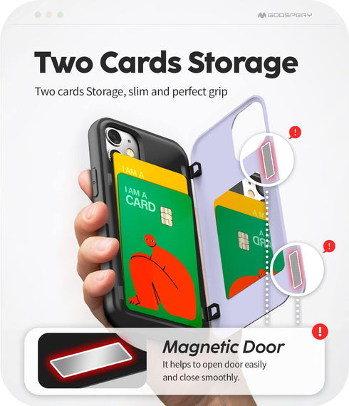 GOOSPERY iPhone 12 Mini Wallet Case with Card Holder, Protective Dual Layer Bumper Phone Case - Purple...