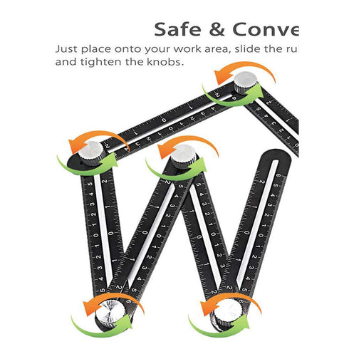 Multi angle measuring ruler,universal multi-angle measuring ruler 12 side hole positioning aluminum alloy multi angle measuring ruler template too...