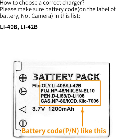 LI-40B LCD USB Charger for Olympus D-720, FE-230, FE-340, FE-280, FE-20, Stylus 710, 790SW, 770SW, 7010, 760, 720SW, VR-320, VR-310, X-935, X-905 ...