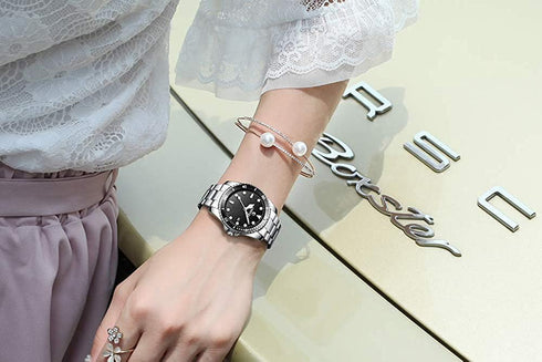 Women's Classic Fashion Silver Stainless Steel Watches Waterproof Date Luminous Lady Dress Wrist Watch...