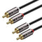 J&D 2 RCA M/M Stereo Audio Cable, Gold-Plated 2RCA Male to 2RCA Male Copper Shell Auxiliary Audio Cord for Home Theater HDTV Amplifiers Hi-Fi Syst...