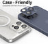 for iPhone 15 / iPhone 15 Plus Camera Lens Protector, Step Tempered Glass Camera Screen Cover Film Matte Alloy Metal Original invisible, Black, 2 ...