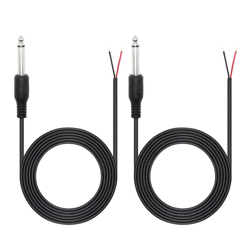 6.35mm Male Plug to Bare Wire Open End Audio Cable 6FT,TS 2 Pole Mono 1/4 inch Male Plug Jack Connector Adapter,for Speaker Microphone 6.35mm Male...