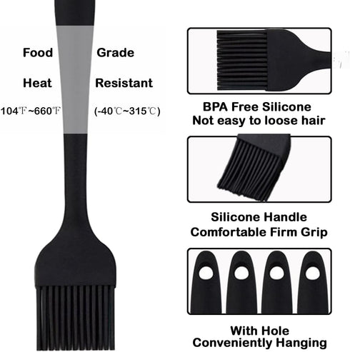 Pastry Brush-Silicone Basting Brush for Cooking,Heat Resistant Food Brush for BBQ,Food Grade Silicone Brush for Grill Baking/Spreading Marinade/Sa...