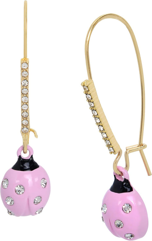Betsey Johnson Womens Ladybug Dangle Earrings...