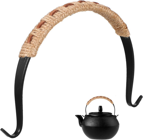 Hemoton Ceramic Teapot Metal Teapot Handle Rope Wrapped Tea Pot Handle Replacement Adjustable Kettle Grip Purse U-Shape Handle for Chinese Teapot ...