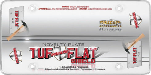 Cruiser Accessories 76100 Tuf Flat Shield License Plate Frame, Clear...