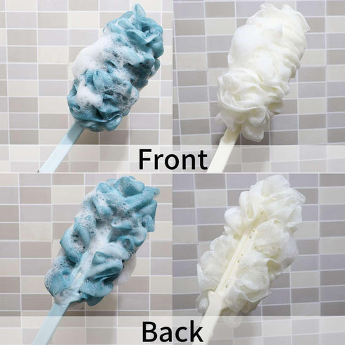 2 Pack Back Scrubber for Shower, Back Loofah with Non-slip Handle, Shower Loofah with Handle, Soft Loofah Sponge for Men Women Elderly Kids (2 Pac...